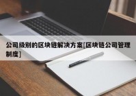 公司级别的区块链解决方案[区块链公司管理制度]