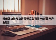 赣州区块链专业开发哪家公司好一些[赣州产业链]